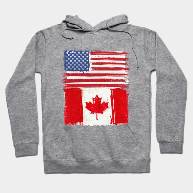 USA and Canadian Flag Hoodie by Islanr